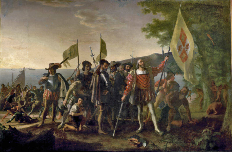 Foto van columbus en de wereldreis.